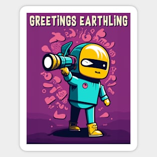 Greetings Earthling Sticker